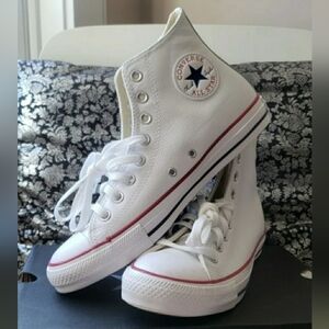 Brand New Converse White Leather High-Top Sneakers Mens 7.5 / Womens 9.5 /UK 7.5